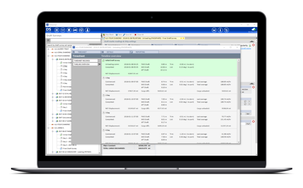 DoSurvey! - Draft survey calculation software - DS Marinesoft